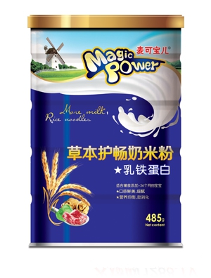 麥可寶兒果蔬多維草本護暢奶米粉鐵罐裝