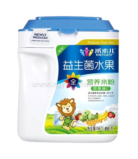 米素兒益生菌水果蘋果維C營養米粉聽裝