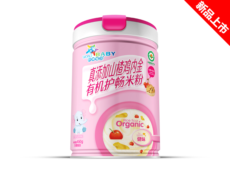 環(huán)球?qū)氊愓嫣砑由介u內(nèi)金有機(jī)護(hù)暢米粉健味桶裝