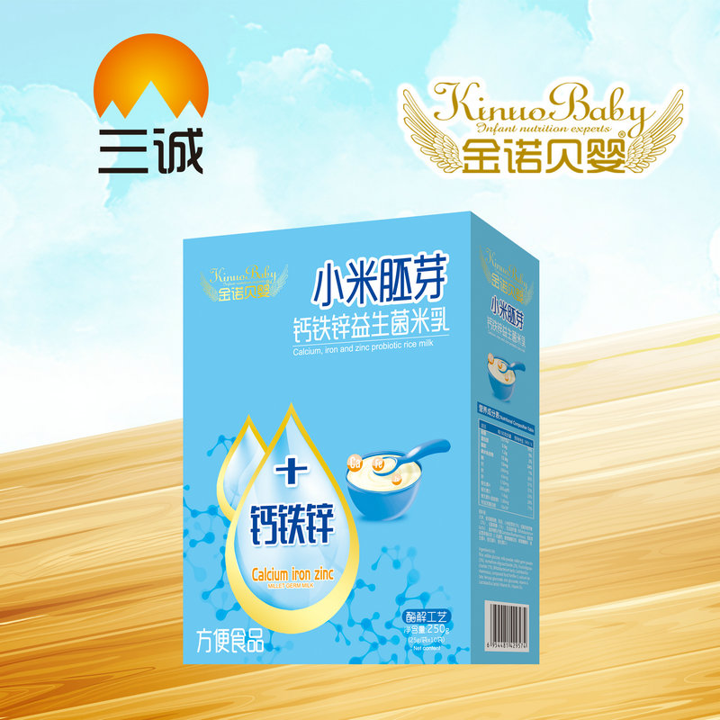 金諾貝嬰小米胚芽鈣鐵鋅益生菌米乳盒裝
