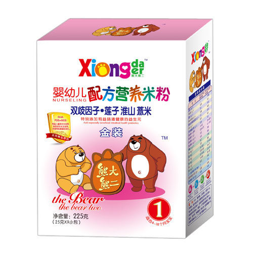 熊大熊二雙岐因子蓮子淮山薏米嬰幼兒營養米粉