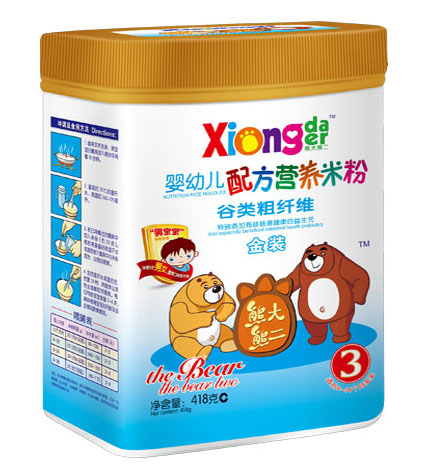 熊大熊二谷類粗纖維嬰幼兒營養米粉