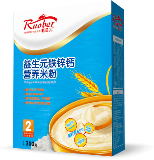 若貝兒益生元鐵鋅鈣營養米粉2段