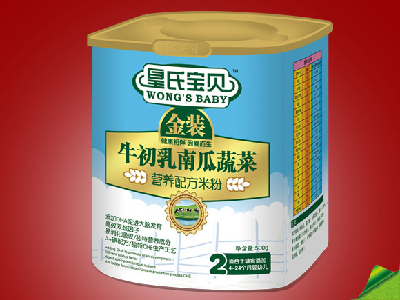 皇氏寶貝金裝500g牛初乳南瓜蔬菜營養配方米粉2段