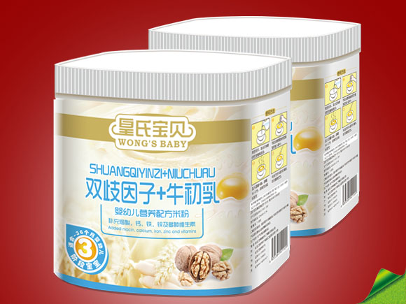 皇氏寶貝白罐雙歧因子牛初乳營養米粉3段