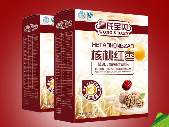 皇氏寶貝盒裝核桃紅棗營養米粉3段