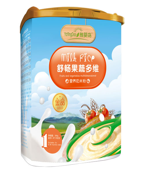 雅嬰島舒暢果蔬多維營養奶米粉1段