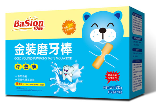 貝勝牛奶味金裝磨牙棒70g