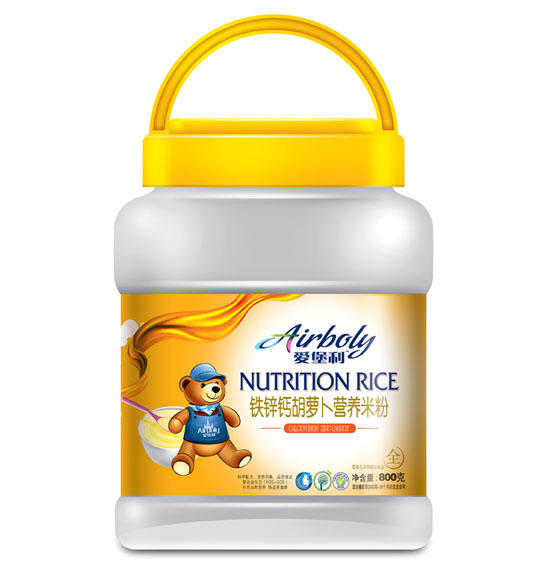 愛堡利鐵鋅鈣胡蘿卜營養(yǎng)米粉桶裝800g