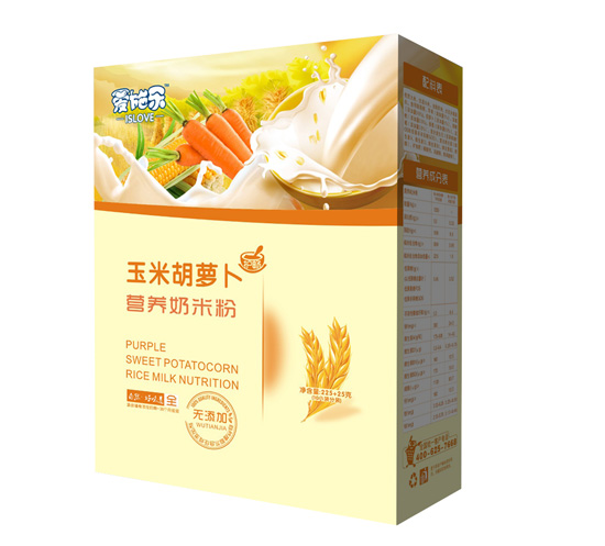 愛施樂玉米胡蘿卜營養(yǎng)奶米粉盒裝