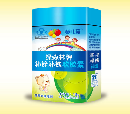 英兒愛藍帽補鋅補鐵軟膠囊30粒(鐵盒)