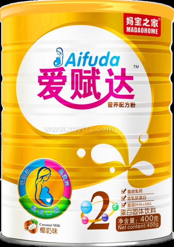 愛賦達營養(yǎng)配方粉~椰奶味2段 罐裝